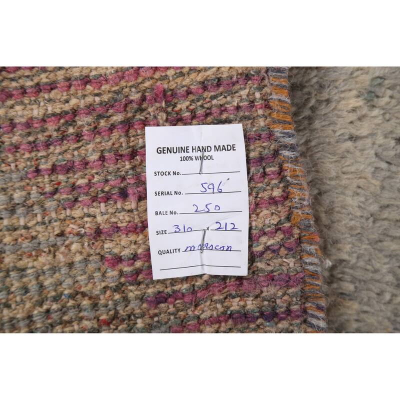 Tribal Moroccan Oriental Area Rug Wool Hand-knotted Living Room Carpet - 6'11" x 10'5"