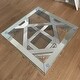 preview thumbnail 5 of 5, 31.5" Modern Mirrored Coffee Table with Square Glass Tabletop and Sturdy Base for Living Room - 1-Piece