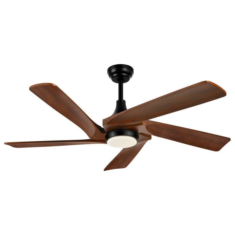 52" Ceiling Fan Lights With Remote Control and 5 Solid Wood Blades