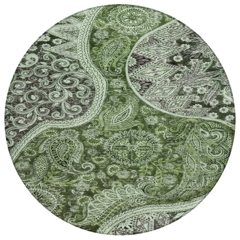 HomeRoots Floral Medallion Transitional Rectangle Outdoor Rug