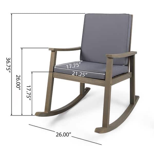 dimension image slide 1 of 3, Candel Outdoor Acacia Wood Rocking Chair (Set of 2) by Christopher Knight Home
