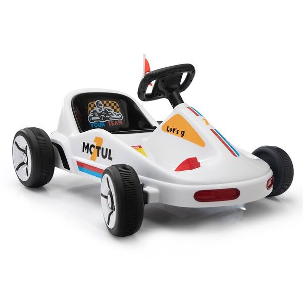 slide 2 of 44, 12V Kids Electric Go Kart with Remote Control, Cushioned Seat, LED Lights, MP3 Music, and Bluetooth, for Ages 3-8 White