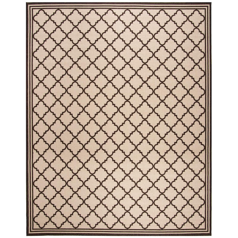 SAFAVIEH Linden Carolynn Indoor/ Outdoor Patio Backyard Rug - 9' x 12' - Natural/Brown