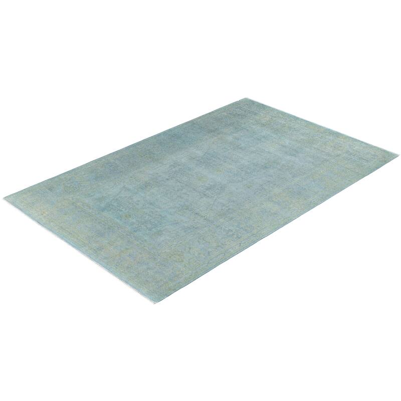 Overdyed One-of-a-Kind Hand-Knotted Area Rug - Gray - 6' 2" x 9' 6"