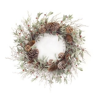 Shop Set Of 2 Brown And Green Mini Leaf And Berry Wreath 26 N A Free Shipping Today Overstock 30637151