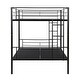 preview thumbnail 11 of 9, Black Metal Full Over Full Bunk Bed Kids Bed with Under-bed Storage