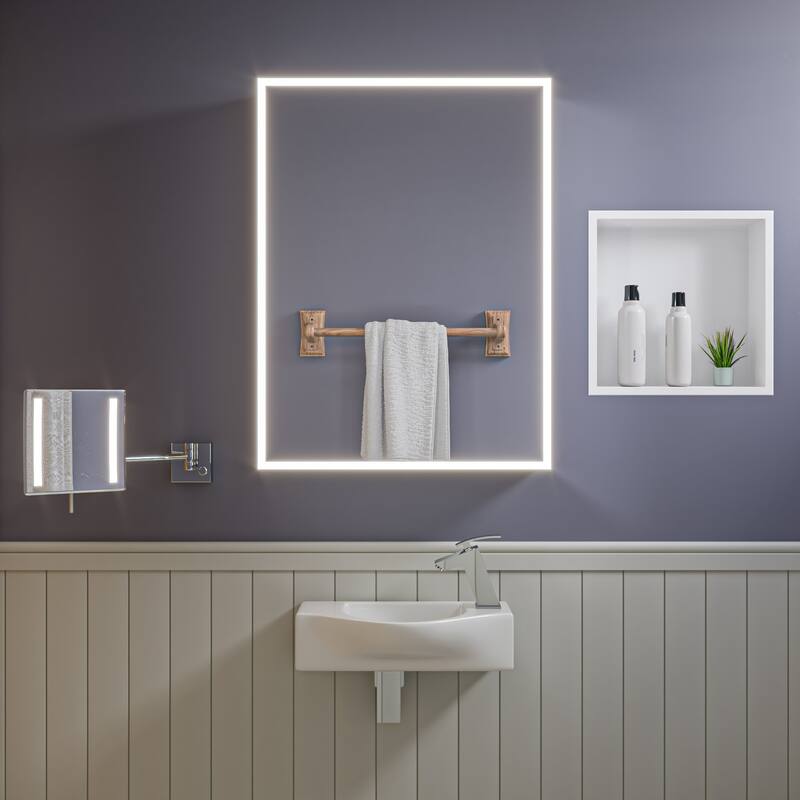 White 18" Small Wall Mounted Ceramic Sink with Faucet Hole