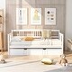 preview thumbnail 2 of 5, Twin Size Daybed Wood Bed with Twin Size Trundle,White