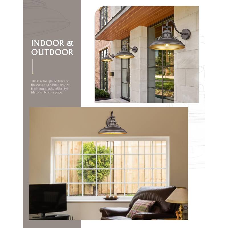 18" Dusk to Dawn Gooseneck Outdoor Barn Light