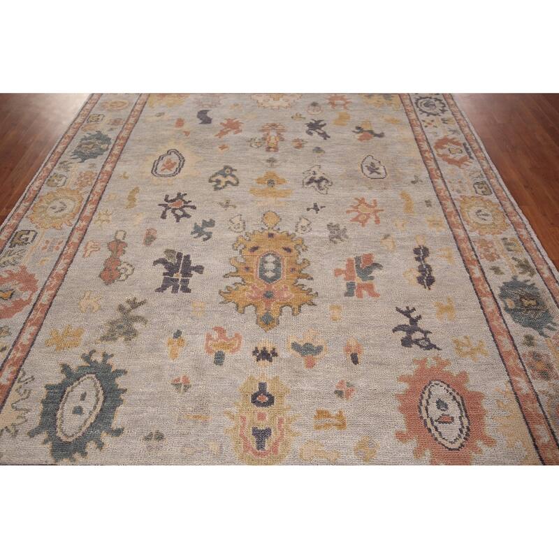 Oushak Indian Area Rug Handmade Oriental Wool Carpet - 7'10" x 10'2"