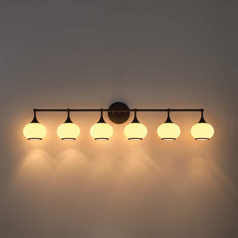 Acroma Aged Brass/Polished Chrome Finish Modern Globe Vanity Light