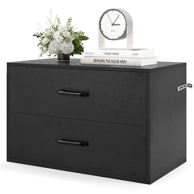 Gymax Stackable 2-Drawer Dresser Multi-Purpose Wooden Storage Cube