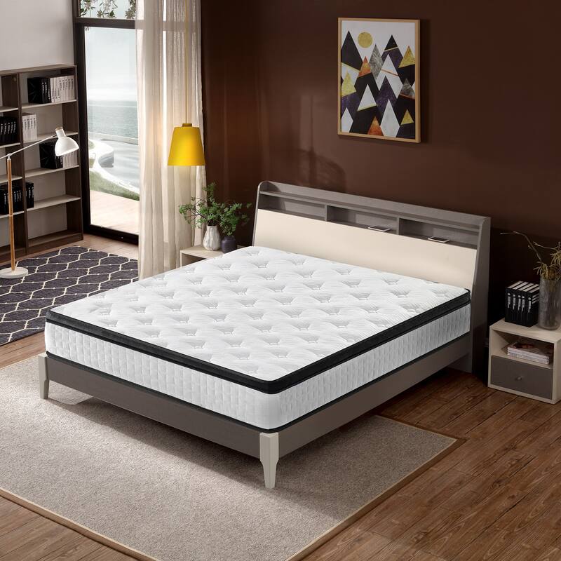 Full Size 12 Inch Certipur-Us Cool Memory Foam Oeko-Tex 100 Knitted Cover Individual Pocket Spring Hybrid Mattress In A Box - Full