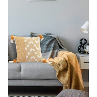 Sevita Golden Glow Zeal Pom Throw Pillow