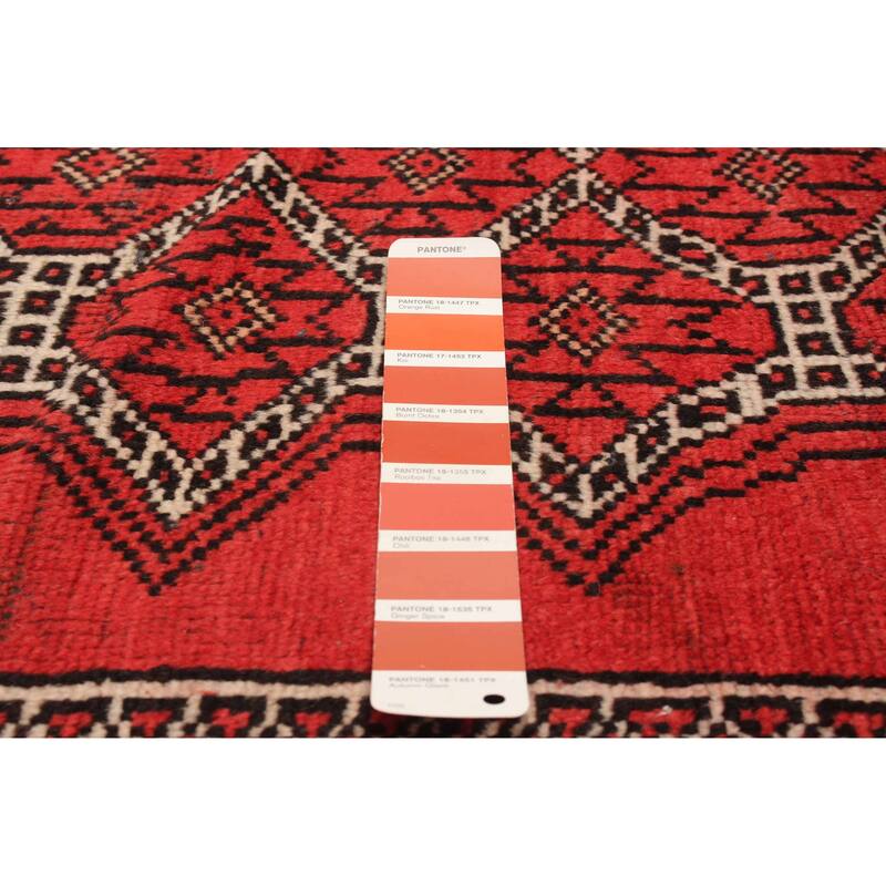 ECARPETGALLERY Hand-knotted Baluch Red Wool Rug - 3'8 x 6'2