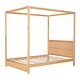 preview thumbnail 6 of 4, Full Size Canopy Platform Bed with Headboard and Support Legs