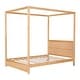 preview thumbnail 18 of 22, Modern Queen/Full Size Canopy Platform Bed with Headboard and Support Legs - Natural Finish, Sturdy Pine Wood Construction