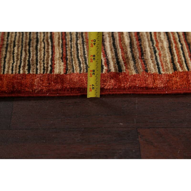 Modern Striped Gabbeh Kashkoli Oriental Area Rug Wool Handmade - 3'3" x 4'8"