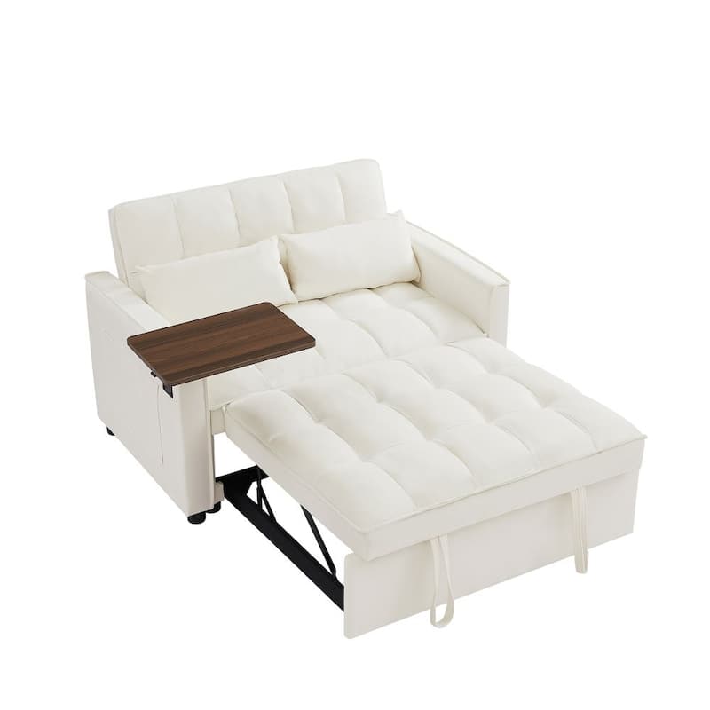 Velvet Loveseat Sofa Bed With 3 Adjustable Positions