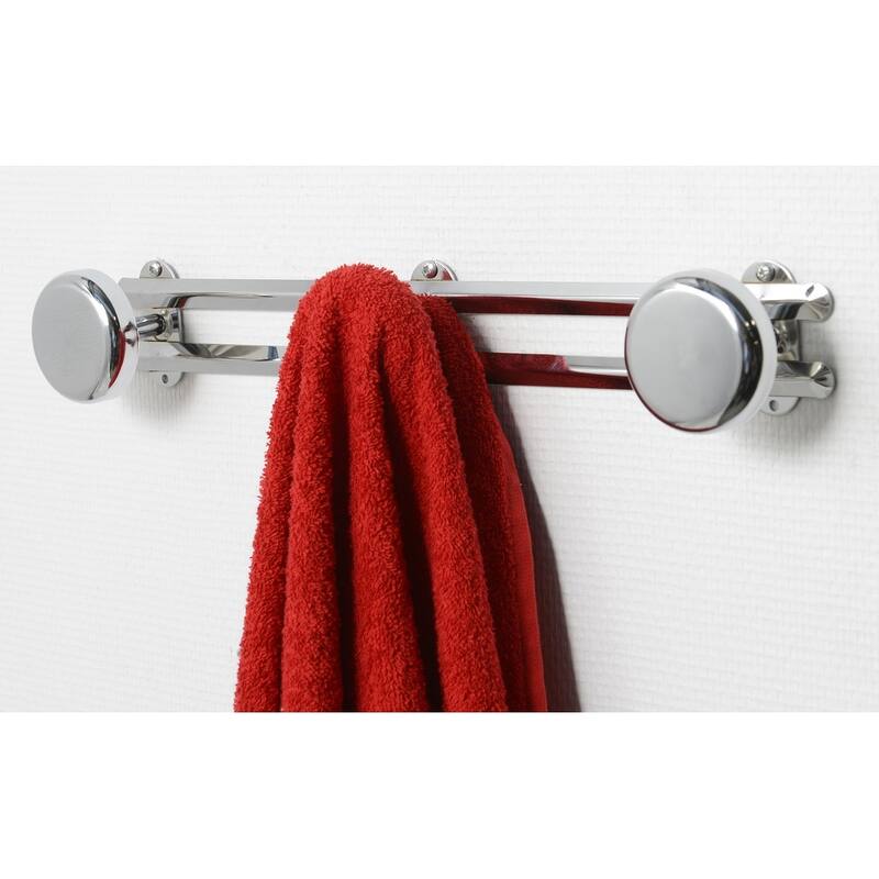 Wall Mounted Coat and Hat 3 Hooks Rail/Rack White or Chrome - 17" L x 2.7" D x 2.8" H