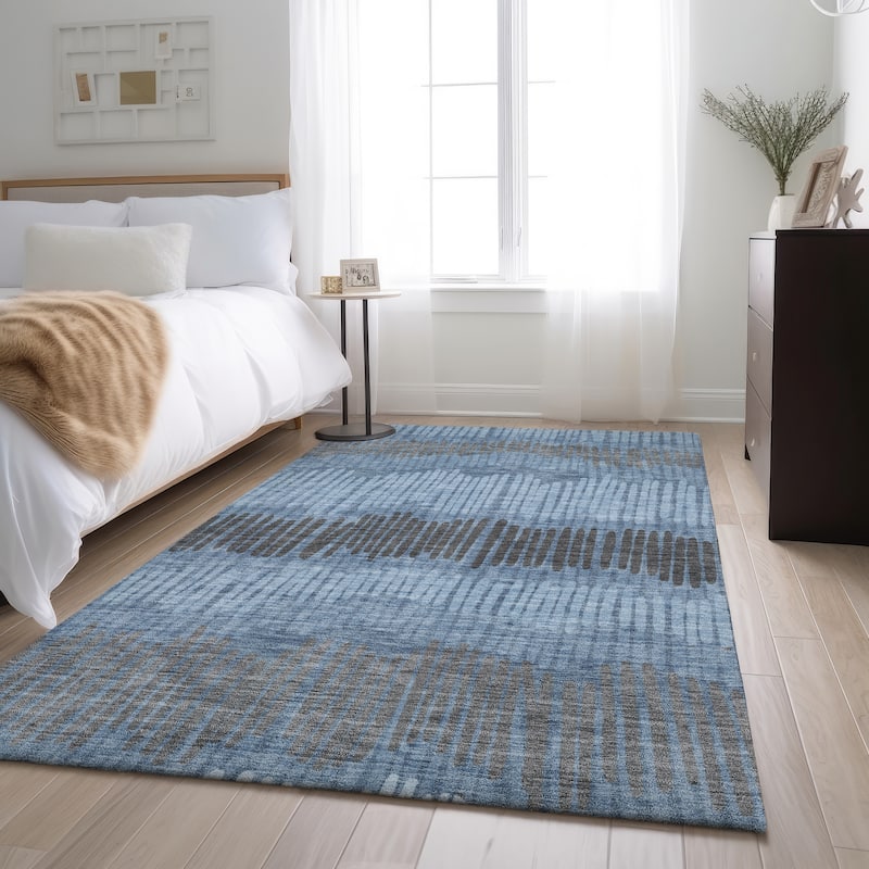 Premium Washable Super Soft Modern Sketches Mayfield Rug - Blue - 3' x 5'