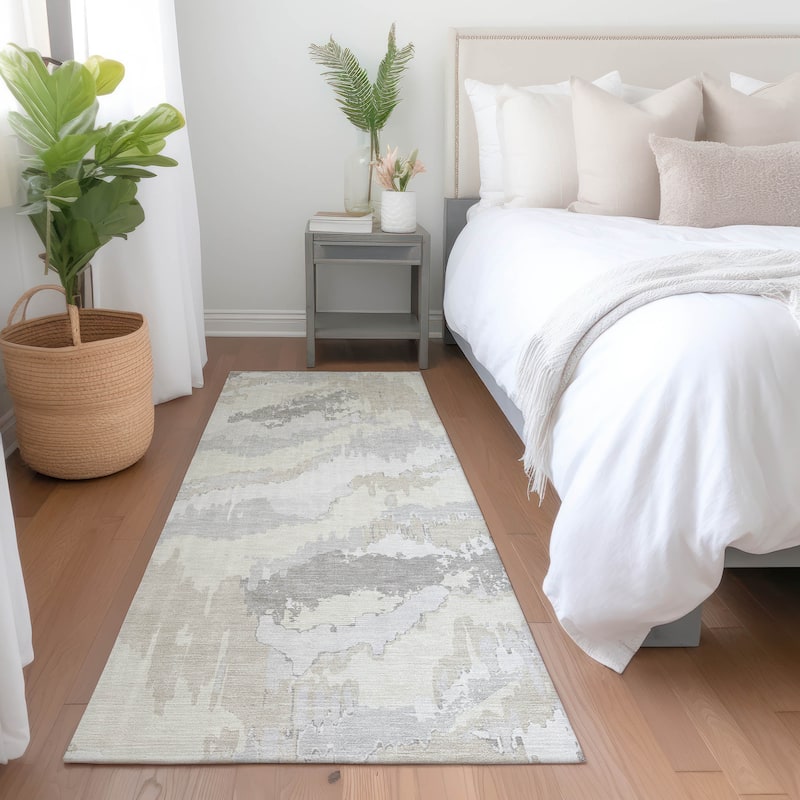 Machine Washable Indoor/ Outdoor Chantille Ombre Abstract Rug