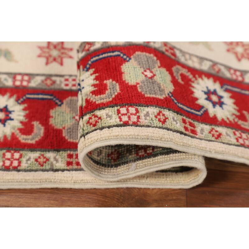 Kazak Oriental Accent Rug Handmade Wool Carpet - 3'0" x 4'0"