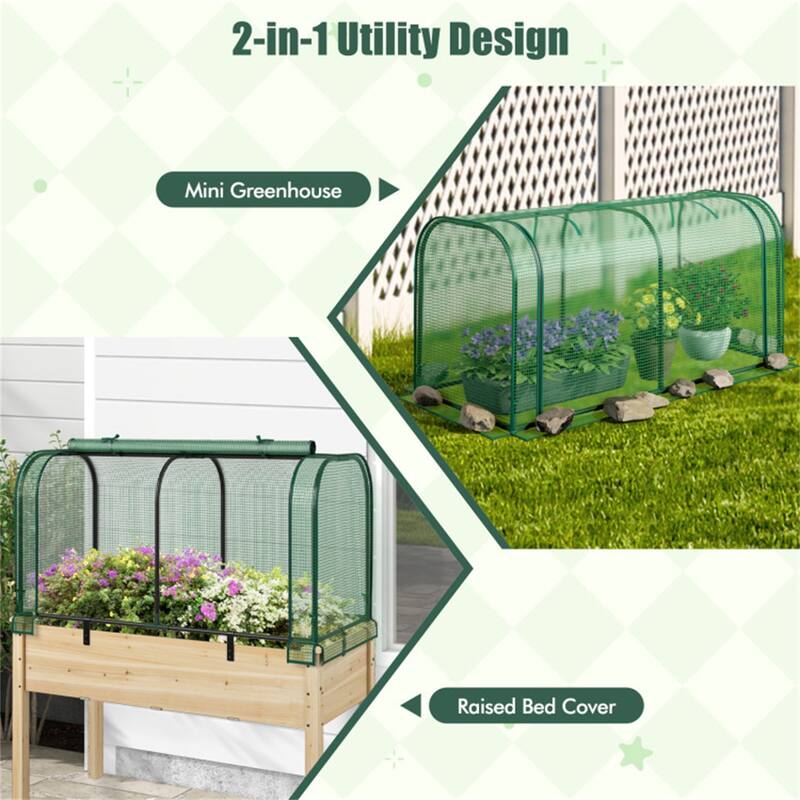 Portable Mini Greenhouse with PE Cover and Metal Frame for Outdoor Plants Sun and Rain Protection Easy Setup
