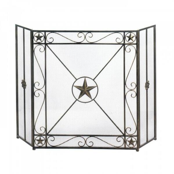 Shop Josette Single Panel Iron Fireplace Screen In Gold By Christopher Knight Home As Is Item Overstock 28504492