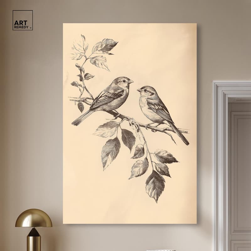 Pair of Finches II Canvas by Art Remedy, Gallery Wrapped