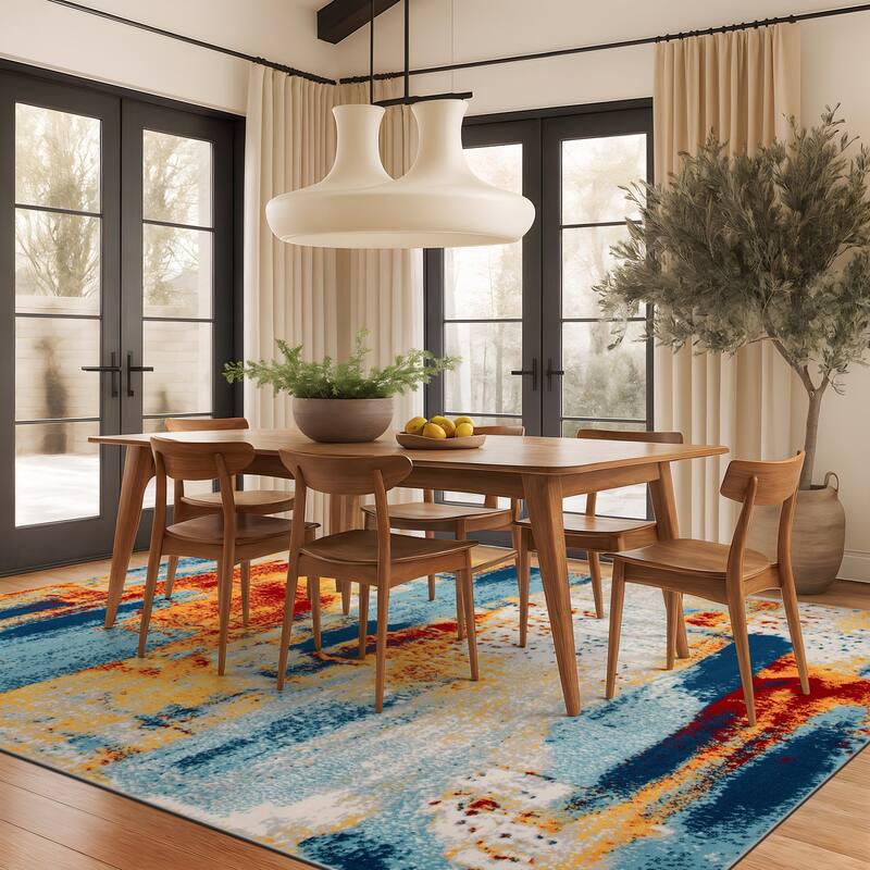 World Rug Gallery Bohemian Abstract Modern Area Rug