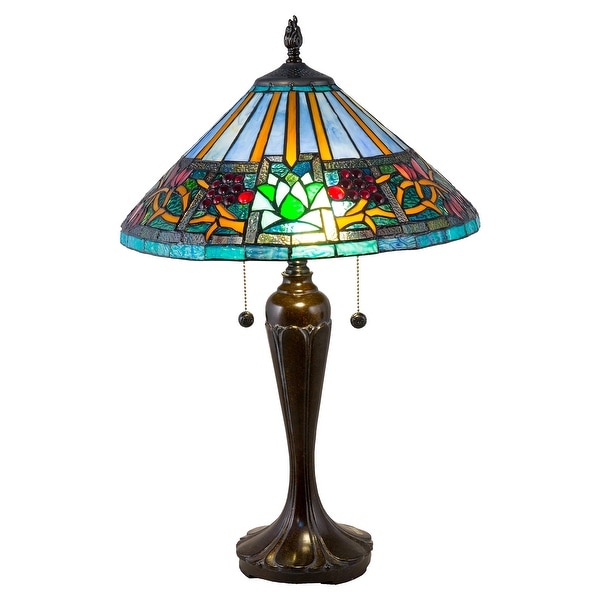 26.5" Tiffany Amada Colored Glass Table Lamp - N/A