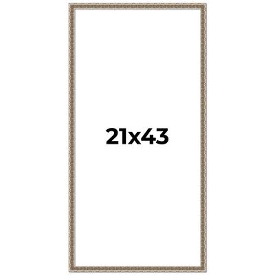 21x43 Frame Silver Versailles Ornate Solid Wood Picture Frame | 1 Inch