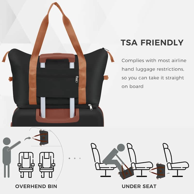 Luggage Sets 4 Piece, ABS Durable Suitcase with Travel Bag, Cup Holder, ABS Hard Shell Luggage with Spinner Wheels