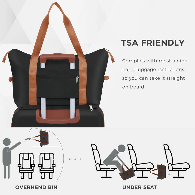 Luggage Sets Four Piece, ABS Durable Suitcase with Travel Bag