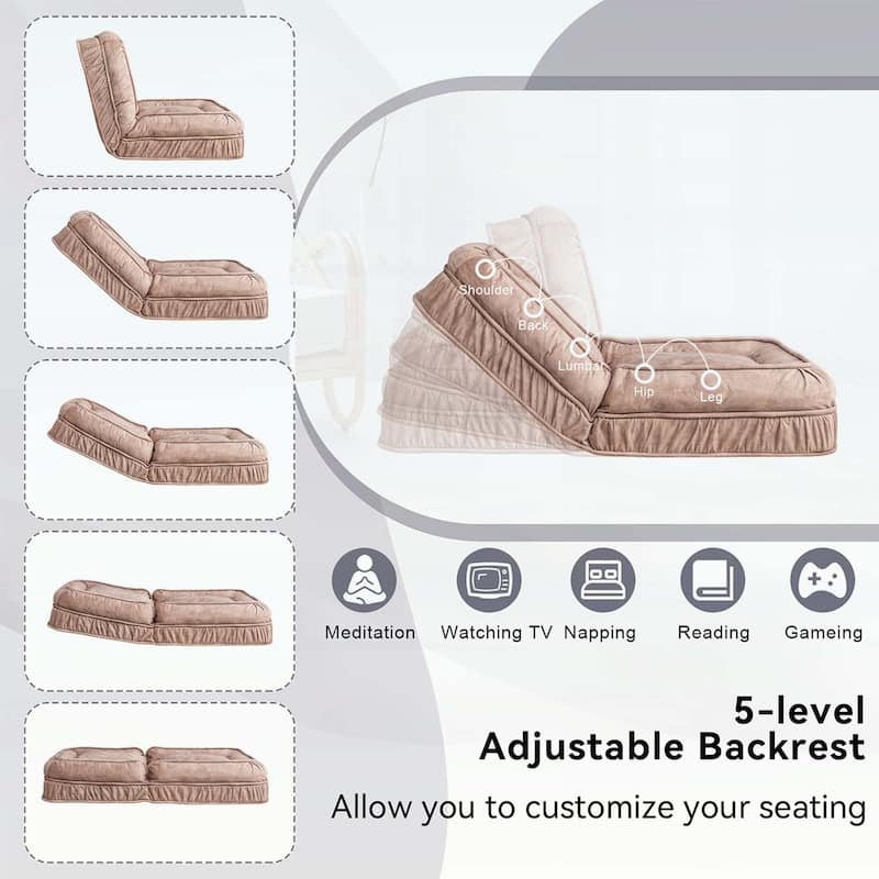 Comfortable Floor Sofa,with 5 Adjustable Positions & Massage Pillow