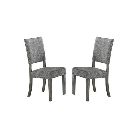 Set of 2 Upholstered Fabric Dining Chairs