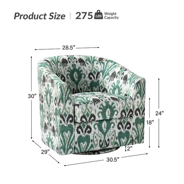 dimension image slide 7 of 10, Cuenca Modern Upholstered Barrel Chair with Swivel Base