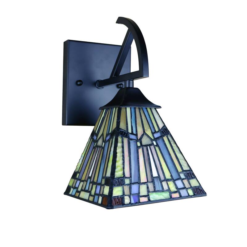 Tiffany Style Mission Design 1-light Blackish Bronze Wall Sconce