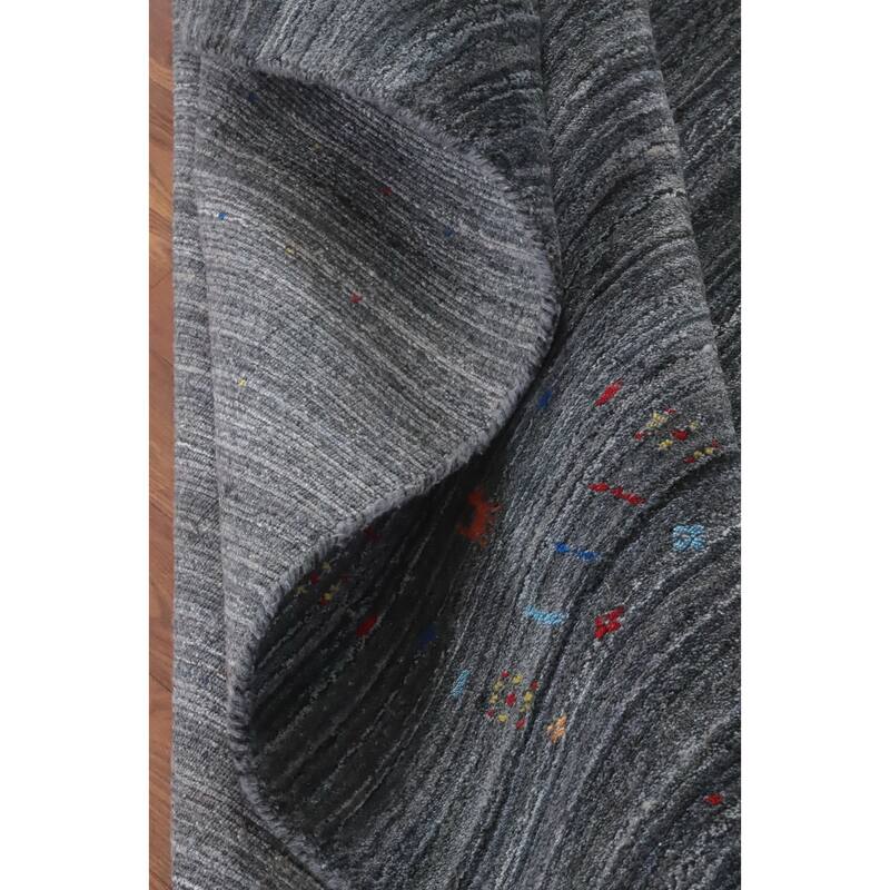 Hand Knotted Oriental 100% Wool Carpet Tribal Animal Pictorial Greys & Charcoal Gabbeh Area Rug - 10' 0'' X 8' 2''