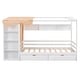 preview thumbnail 10 of 18, White Twin Size Solid Wood House Bed with Two Drawers, Roof, and Wardrobe for Kids