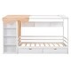 preview thumbnail 10 of 18, White Twin Size Solid Wood House Bed with Two Drawers, Roof and Wardrobe for Kids, Boys and Girls, Bedroom