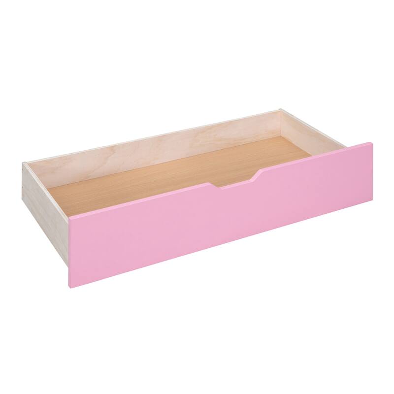 Full-Over-Full Castle Bunk Bed with 2 Drawers Shelves and Slide, Fairytale-Like Atmosphere for Your Lovely Litter Princess