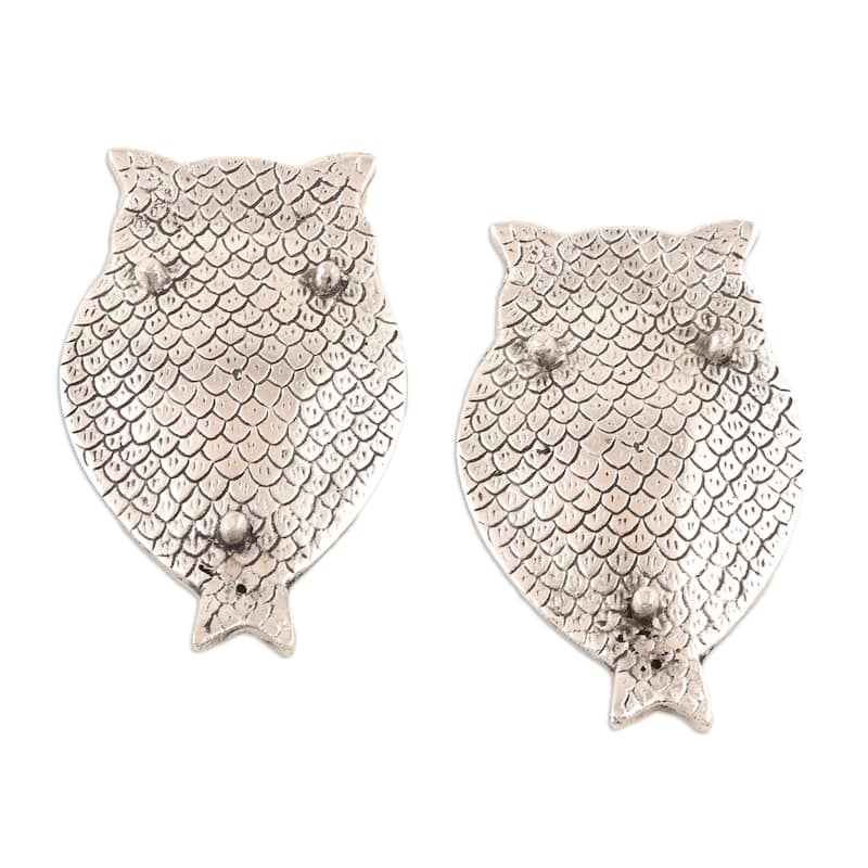 Novica Handmade Wise Owl Aluminum Incense Holders (Pair)