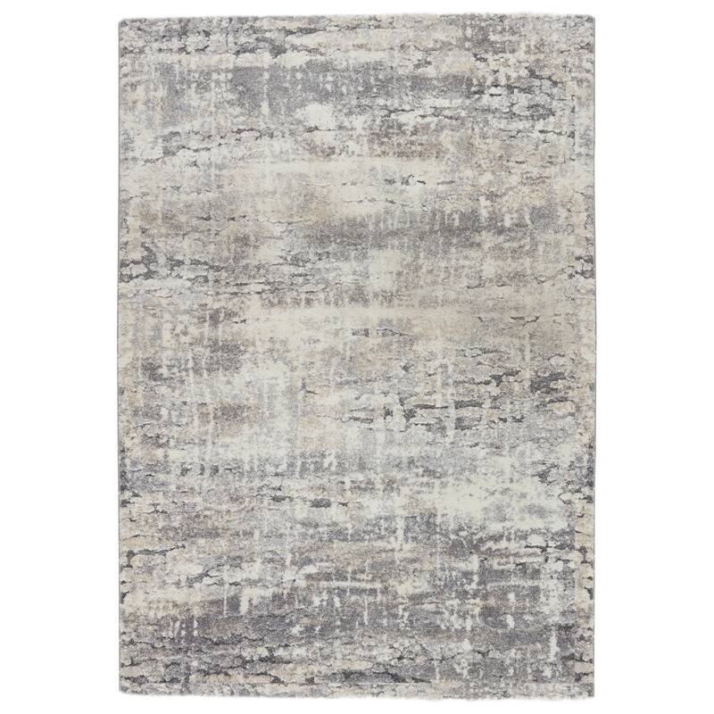 Benton Abstract Area Rug - 5' x 7'6" - Gray/Ivory - Runner/Rectangle