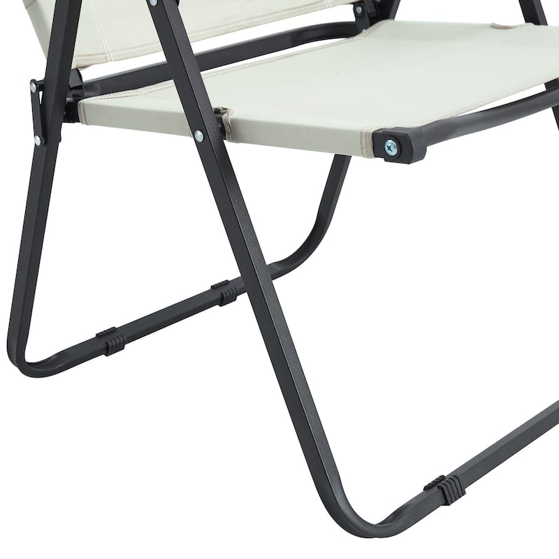 Portable Folding Outdoor Chair For Camping In Beige
