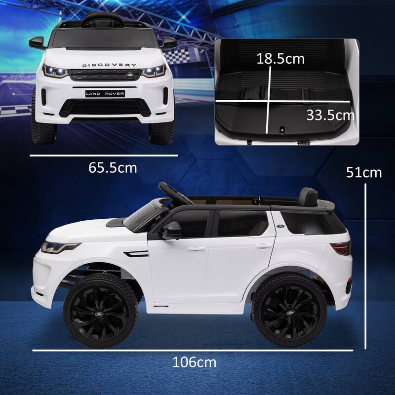Licensed Land Rover Discovery Sport Electric Ride-On Car for Kids with Parental Remote Control, Soft Start, and Music Features