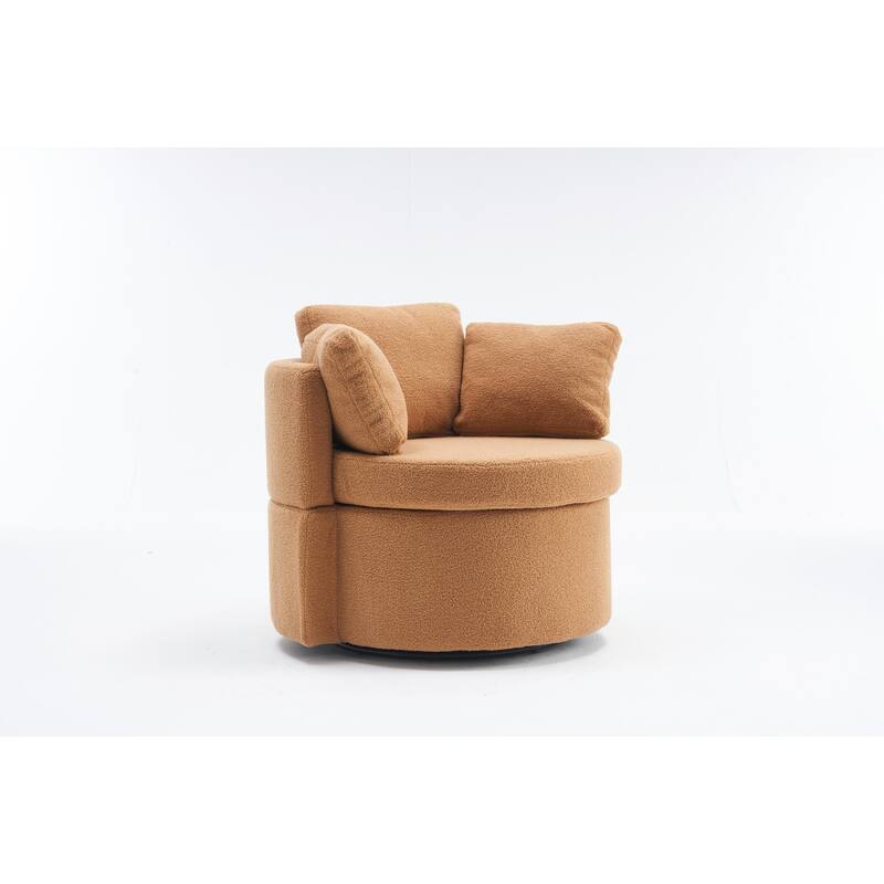 360° Swivel Chair with Storage and Throw Pillows