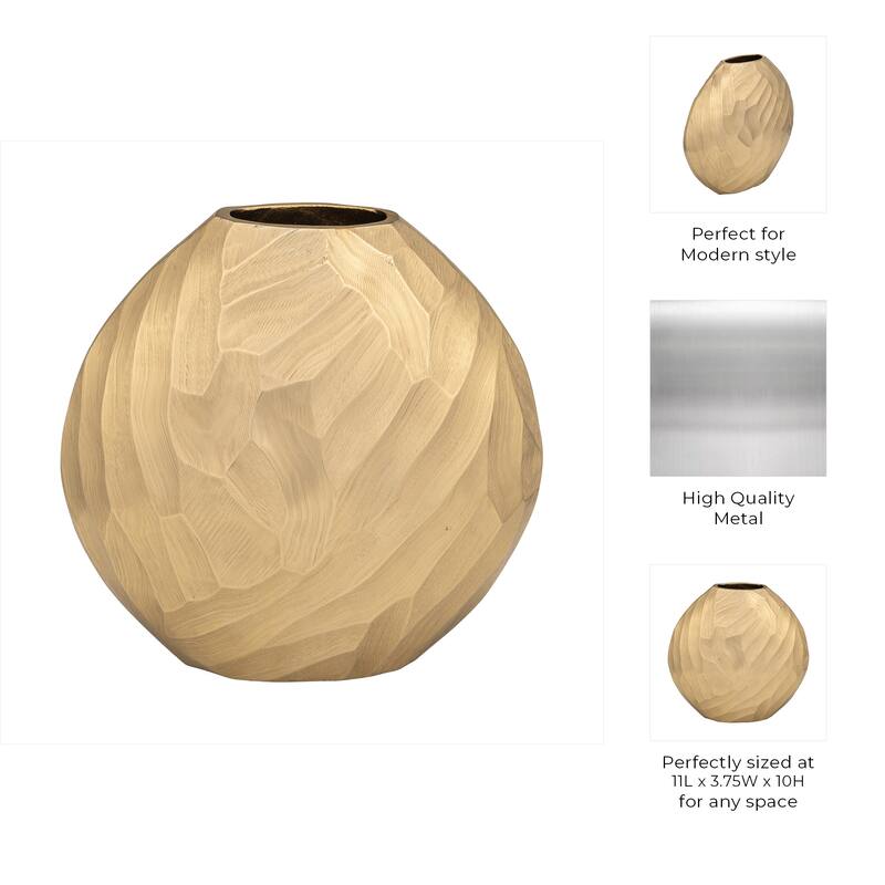 Modern Round Metal Table Vase - Flower Vase