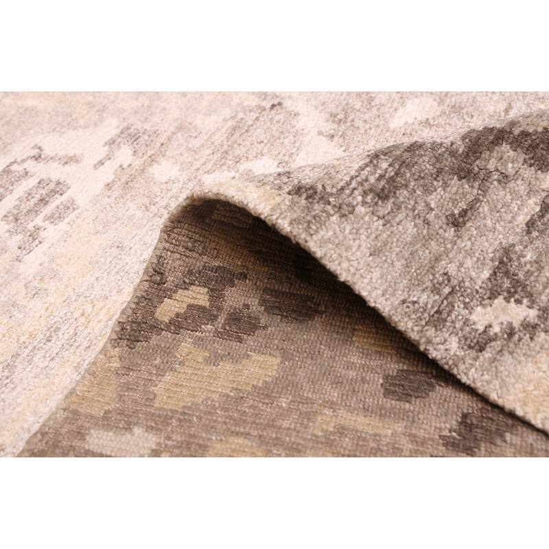 ECARPETGALLERY Hand-knotted Legacy Grey Silk Rug - 6'7 x 9'10